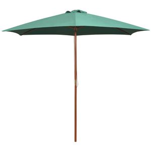 vidaXL Guarda-sol com mastro em madeira 270x270 cm verde