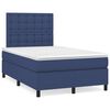 vidaXL Cama box spring c/ colch&atilde;o e LED 120x190 cm tecido azul