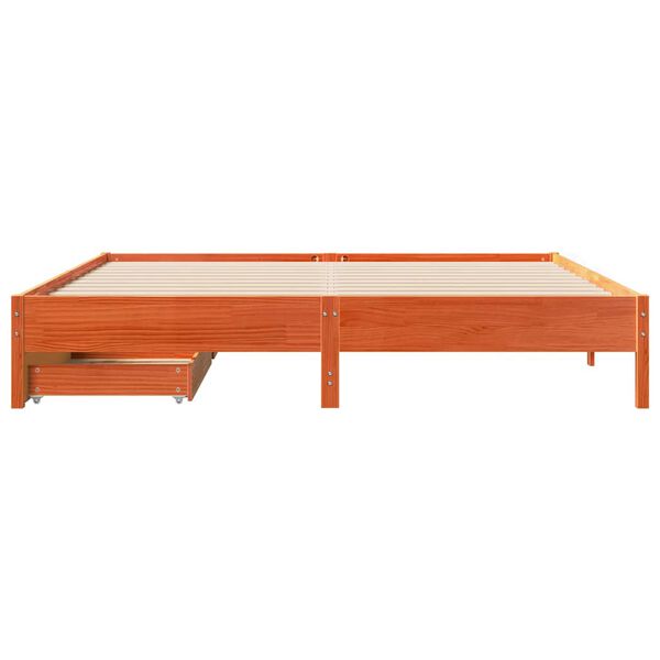 vidaXL Cama sem colch&atilde;o 180x200 cm pinho maci&ccedil;o castanho-mel