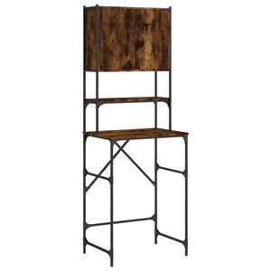 vidaXL Arm&aacute;rio p/ m&aacute;quina de lavar 68x48,5x194 cm cor carvalho fumado