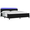 vidaXL Cama Box com colch&atilde;o com led Preto 200 x 200 cm tecido