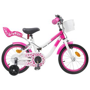 vidaXL Bicicleta Infantil 12 Polegadas para 2-4 anos Rosa