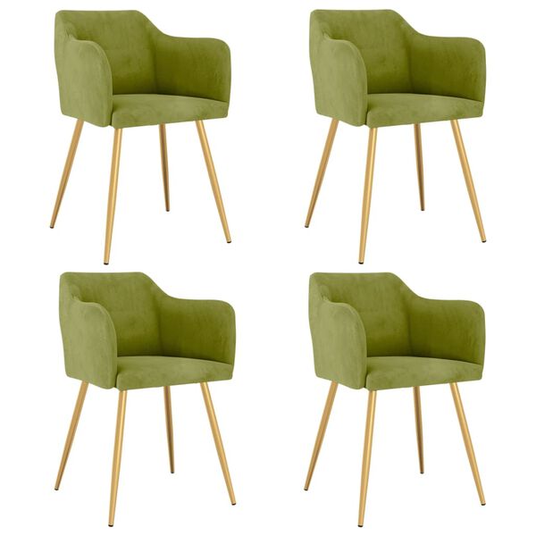 vidaXL Cadeiras de jantar 4 pcs veludo verde-claro