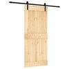 vidaXL Porta Deslizante Natural e Preto 90 x 210 cm