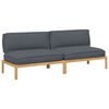 vidaXL Conjunto de Sof&aacute;s com almofada Liso Antracite 240 x 92 x 69 cm