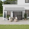vidaXL Toldo retr&aacute;til autom&aacute;tico com LEDs 500x350 cm antracite/branco