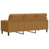 vidaXL Sofá 3 lugares c/ almofadas decorativas 180 cm veludo castanho