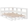 vidaXL Cama com estante sem colchão 120x200 cm pinho maciço branco