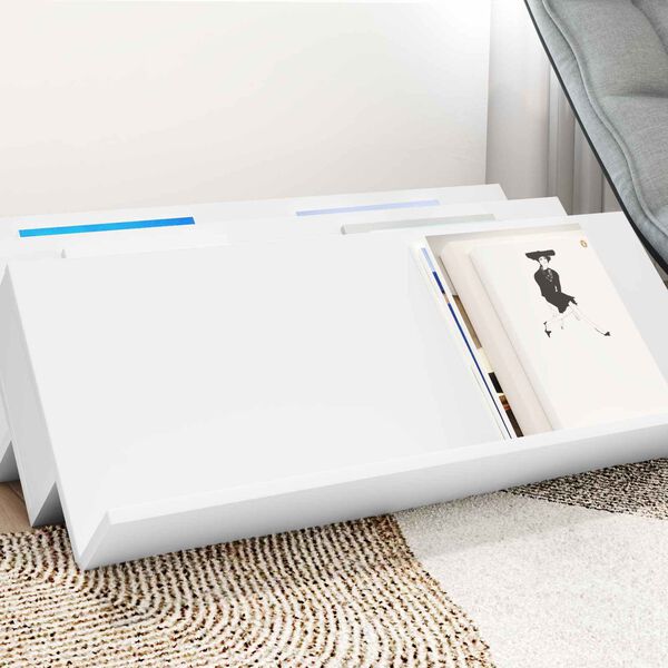 vidaXL Estante de Revistas Branco 90 x 53 x 28,5 cm Madeira processada