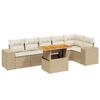 vidaXL 7 pcs conjunto de sof&aacute;s p/ jardim com almofad&otilde;es vime PE bege