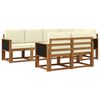vidaXL Conjunto de Sof&aacute;s para Exterior 7 pcs Natural e Creme Poli&eacute;ster