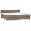 vidaXL Cama com molas/colch&atilde;o 200x200 cm tecido castanho-acinzentado