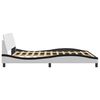 vidaXL Estrutura de cama Dover 160x200 couro artif. branco/preto