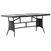 vidaXL Mesa de jardim 170x80x74 cm vime PE preto
