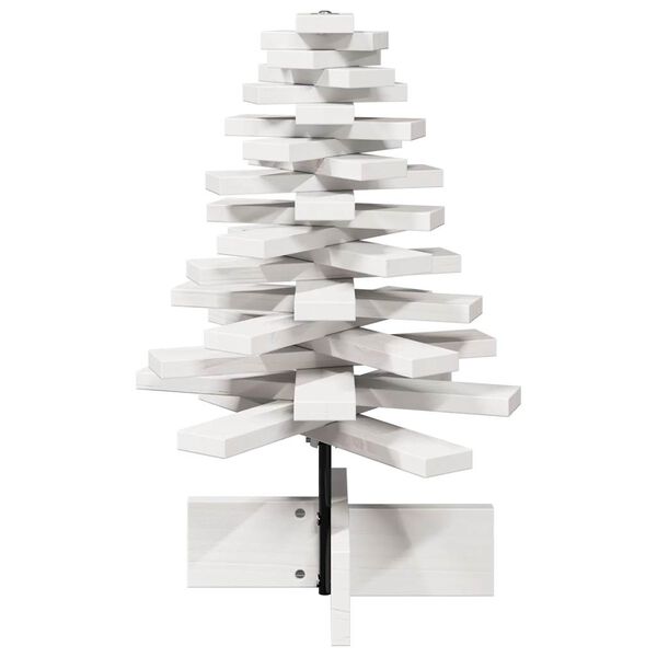 vidaXL &Aacute;rvore Natal decorativa 60 cm madeira de pinho maci&ccedil;a branco