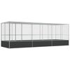 vidaXL Avi&aacute;rio com extens&atilde;o 625x207x212 cm a&ccedil;o prateado