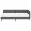 vidaXL Estrutura de Cama de Canto Cinza Escuro 90 x 200 cm tecido