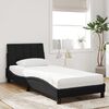 vidaXL Cama com colch&atilde;o Hanko 80x200 cm veludo preto