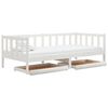 vidaXL Sof&aacute;-cama com gavetas 90x200 cm pinho maci&ccedil;o branco