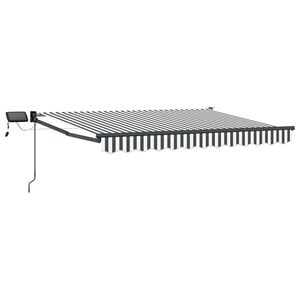 vidaXL Toldo retr&aacute;til manual com LEDs Antracite e Branco 3,5 x 2 m