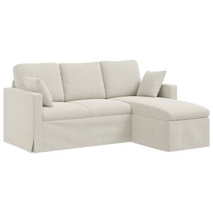 vidaXL Sof&aacute; Creme 178 x 134 x 80 cm Veludo
