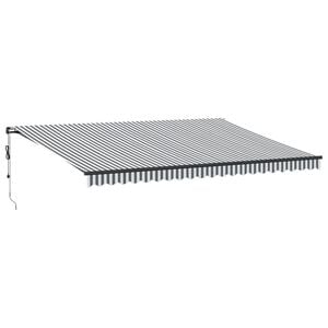 vidaXL Toldo retr&aacute;til autom&aacute;tico com LEDs 500x350 cm antracite/branco