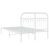 vidaXL Estrutura de cama com cabeceira 120x190 cm metal branco