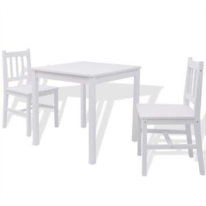 vidaXL Conjunto de jantar 3 pcs madeira de pinho branco