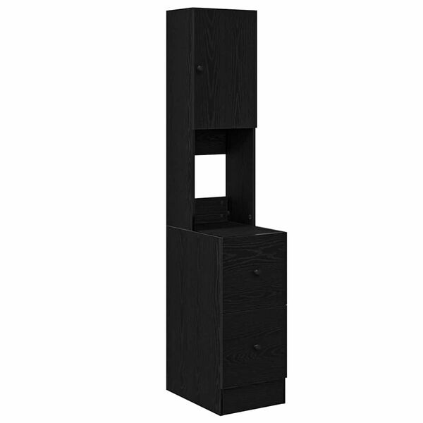 vidaXL Buffet de Cozinha com gaveta Carvalho Preto 32 x 50 x 180 cm