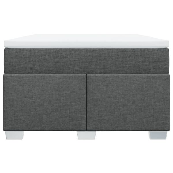 vidaXL Cama com molas/colch&atilde;o 120x200 cm tecido cinzento-escuro