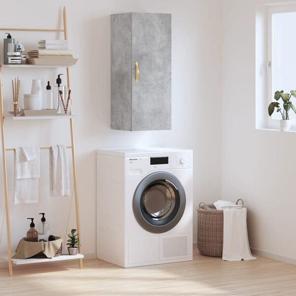 vidaXL Arm&aacute;rio de parede 34,5x34x90 cm cinzento cimento