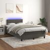 vidaXL Cama box spring c/ colch&atilde;o/LED 120x200cm veludo cinzento-escuro