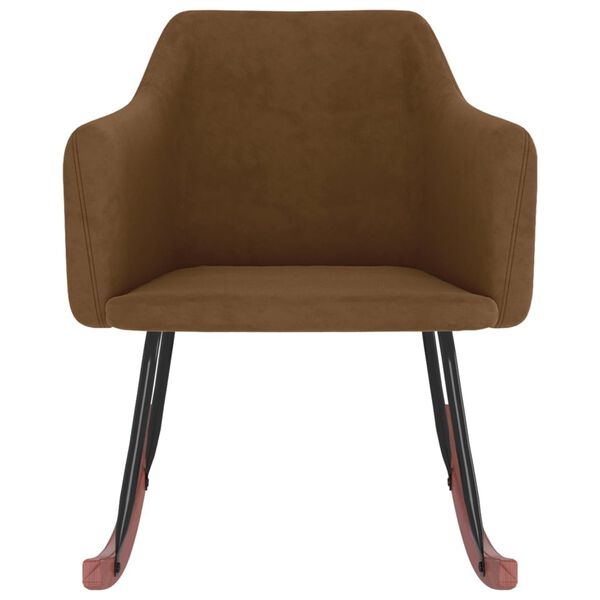 vidaXL Cadeira de baloi&ccedil;o veludo castanho