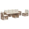 vidaXL Conjunto de Sof&aacute; de Jardim 7 pcs Bege e Branco Creme vime PE
