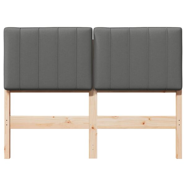 vidaXL Cabeceira estofada com cabeceira Marrom e Cinza Claro 120 cm
