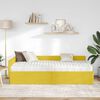 vidaXL Estrutura de Cama de Canto com Colch&atilde;o 2 pcs Amarelo Veludo