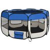 vidaXL Parque dobrável p/ cão c/ saco de transporte 125x125x61cm azul