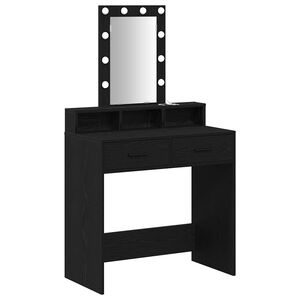 vidaXL Mesa de vestir Preto 79 x 41 x 140 cm Derivados de Madeira