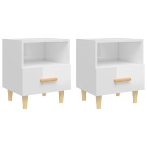 vidaXL Mesas de cabeceira 2 pcs 40x35x47 cm branco brilhante