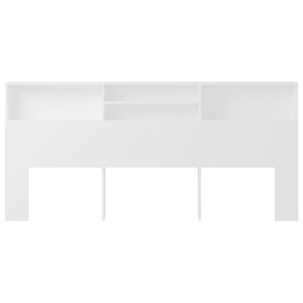 vidaXL Cabeceira de cama com arm&aacute;rio 220x19x103,5 cm branco