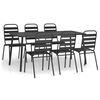 vidaXL 7 pcs conjunto de jantar para jardim a&ccedil;o antracite