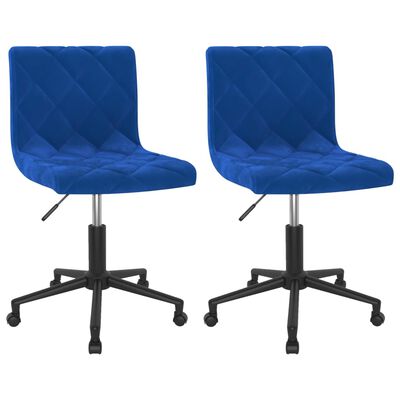 vidaXL Cadeiras de jantar giratórias 2 pcs veludo azul