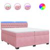 vidaXL Cama com molas/colch&atilde;o 200x200 cm veludo rosa