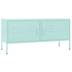 vidaXL M&oacute;vel de TV a&ccedil;o 105x35x50 cm verde-hortel&atilde;