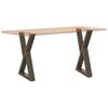 vidaXL P&eacute;s para mesa de jantar 2 pe&ccedil;as a&ccedil;o natural 50x(72-73,3) cm a&ccedil;o