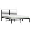 vidaXL Estrutura de cama com cabeceira 140x190 cm metal preto