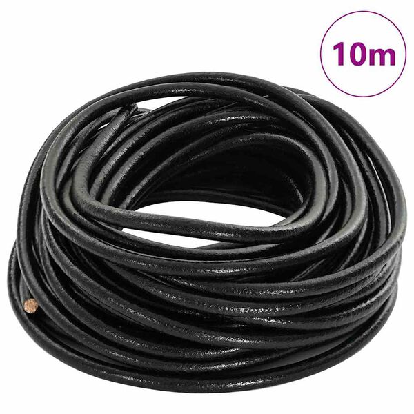 vidaXL Corda de Couro Preto &Oslash;4 mm x 10 m Couro