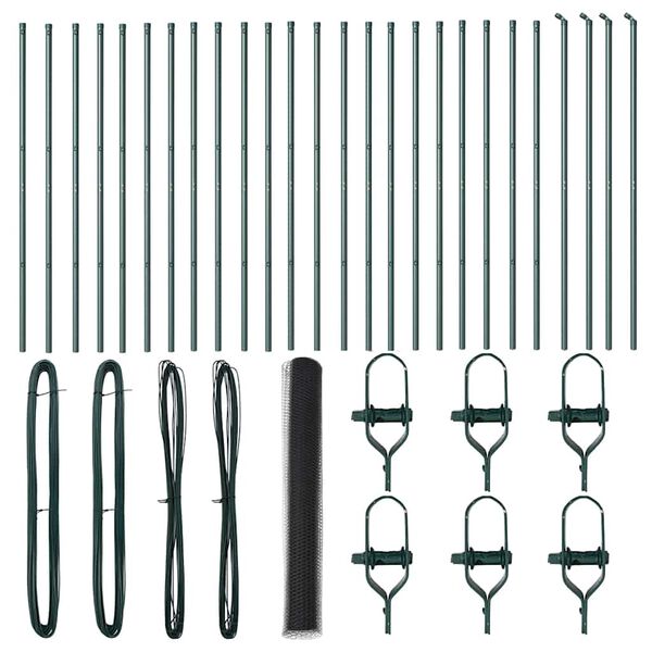 vidaXL Poste de Cerca Cinzeto 50 x 1,2 m (malha de 13 mm) A&ccedil;o e PVC