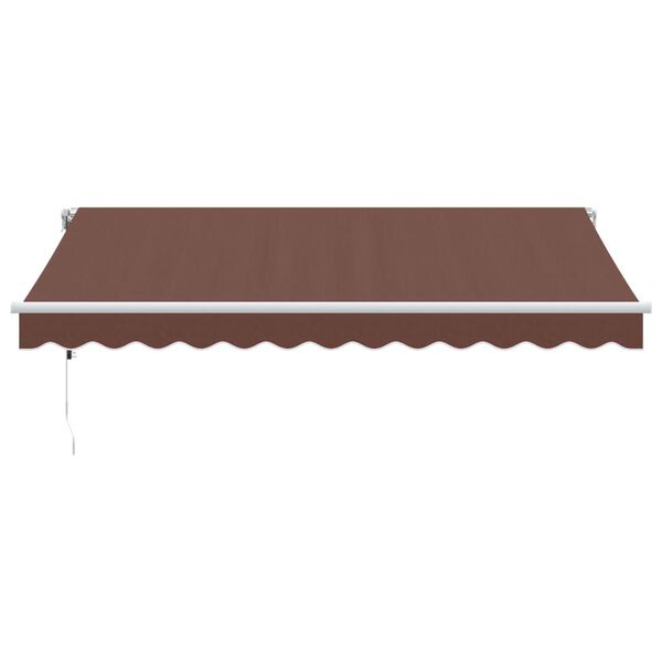 vidaXL Toldo retr&aacute;til autom&aacute;tico com luz LED 350x250 cm castanho
