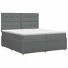 vidaXL Cama box spring com colch&atilde;o Cinzento-Escuro 200 x 200 cm Tecido